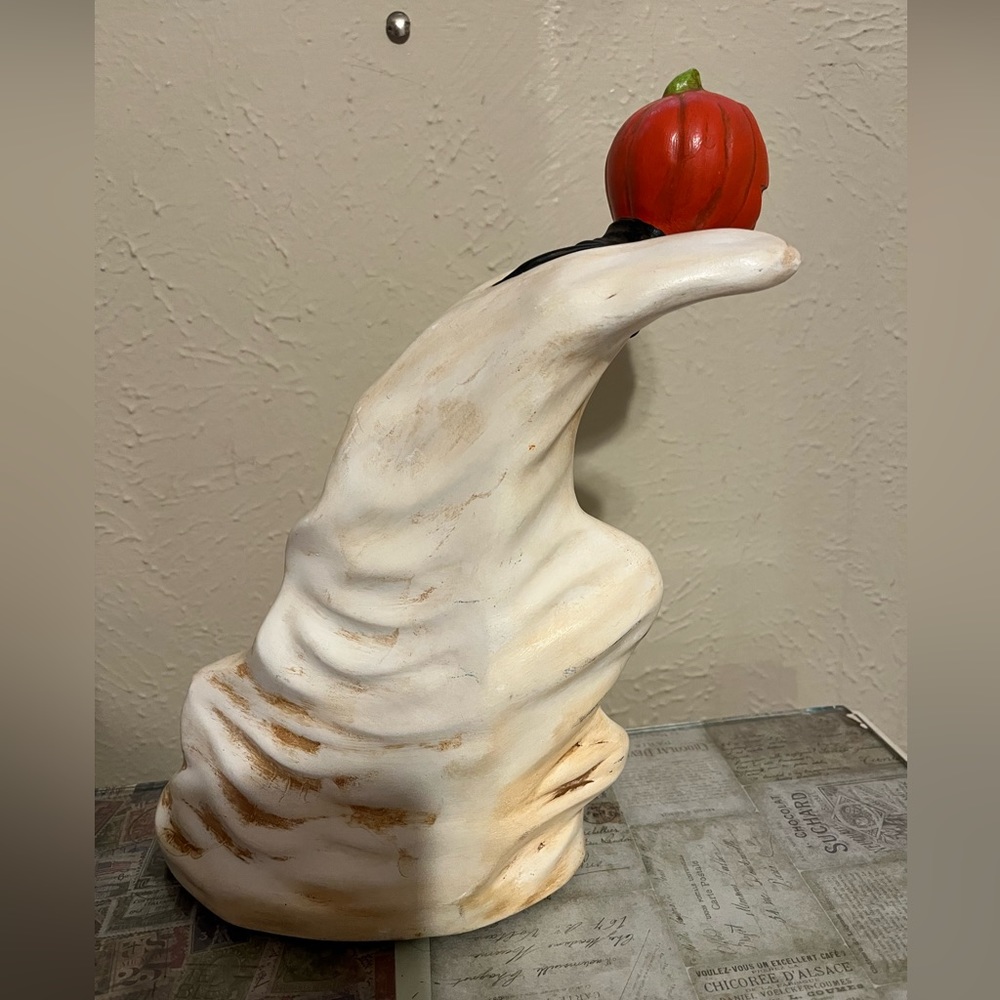 Hand Painted Pumpkin Ghost Halloween Decor - Picture 4 of 4